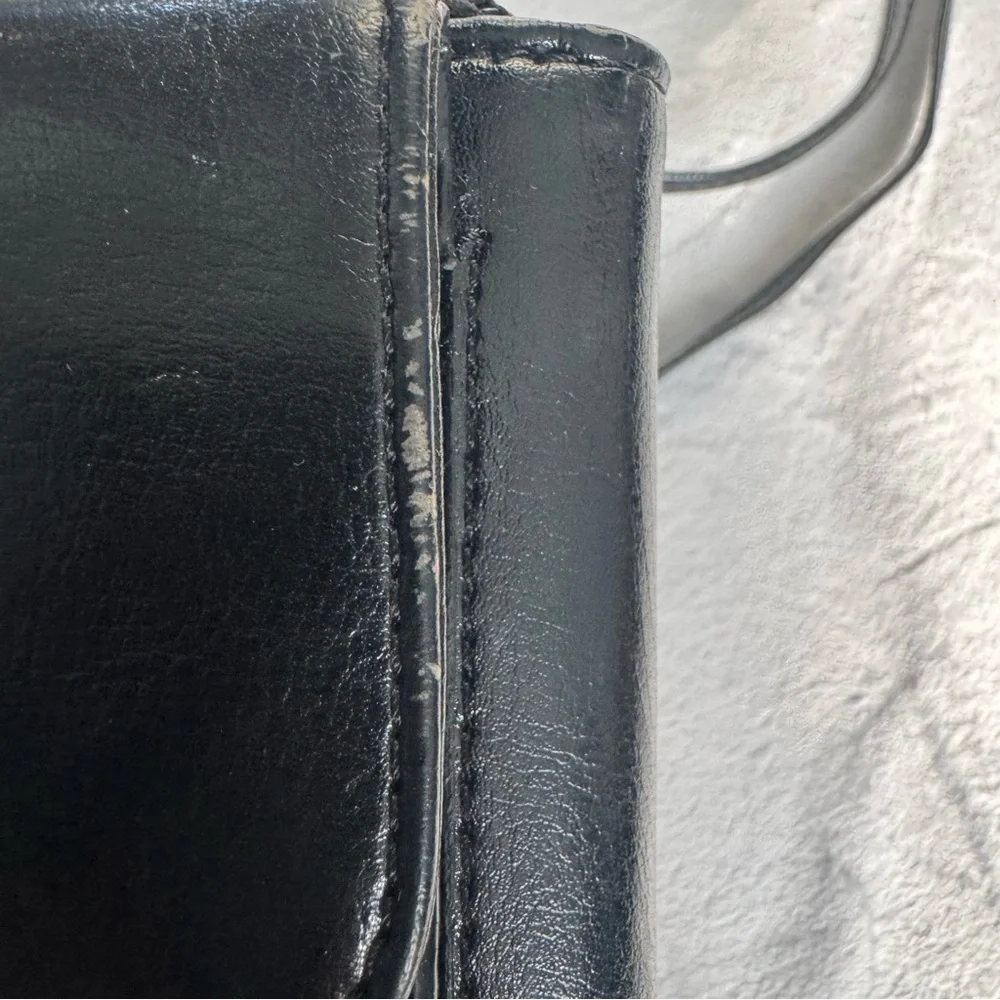Vintage Bellerose Black Leather Crossbody Wallet Purse – Organizer Bag Y2K‎